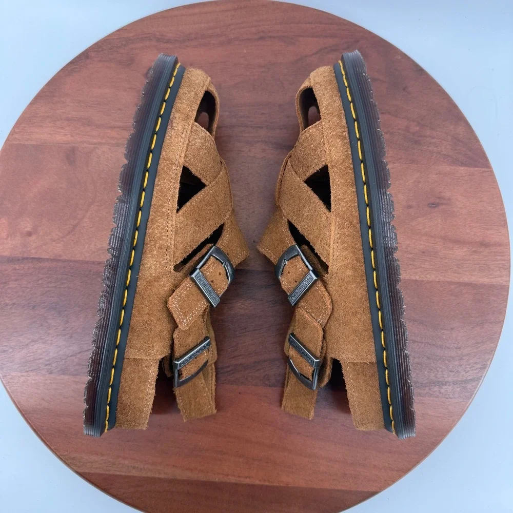 Dr. Martens Archive Fisherman Sandal  Natural‎ Tan Plush Suede Mens 8/Womens 9
